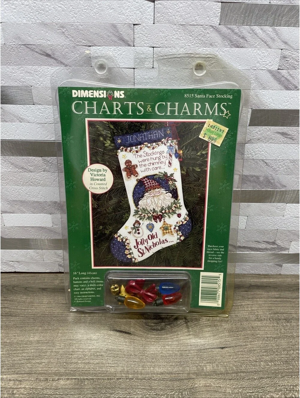 Vintage Dimensions Charts & Charms Santa Face Stocking 8515 Counted Cross Stitch